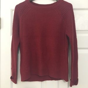 Women’s pullover waffle sweater red size medium